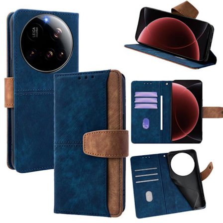 Xiaomi 15 Ultra - Färgsytt Skinnkänsla Läder RFID-blockerande Mobilfodral