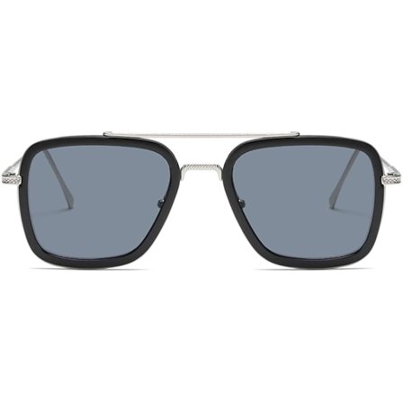 Solbriller Vintage Kvadratisk Metal Stel Briller til Mænd Kvinder - Retro Iron Man og Spider-Man Solbriller Nerd Briller Kvadratiske Briller-51MM 