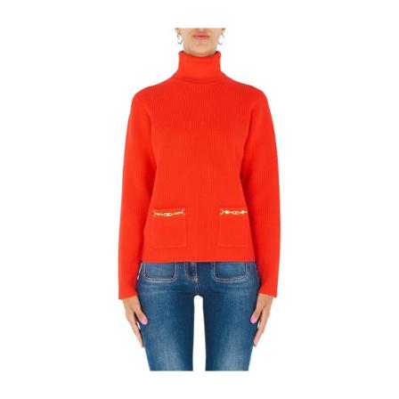 Elisabetta Franchi, Turtlenecks Rood, Dames, Maat:S,Viscose