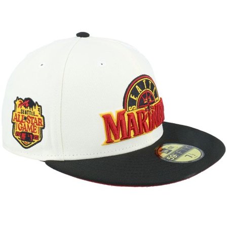 New Era - MLB Vit fitted Keps - Seattle Mariners 59FIFTY Titan White/Black Fitted @ Hatstore