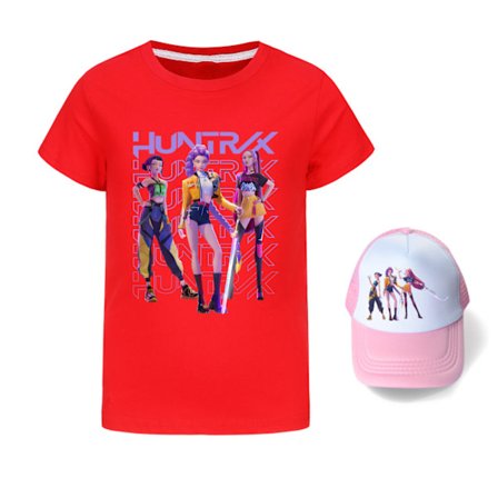 Kpop Demon Hunters Barn Kortärmad T-shirt + Hatt