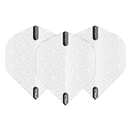 Red Dragon Darts Flights Standard Hardcore XT White 100 Micron Extra Thick 12 Pieces Geometric Pattern Professional Darts Flights for Players