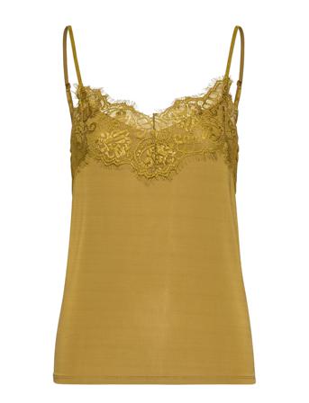 Slclara Singlet Top Ærmeløs Top Gul Soaked In Luxury