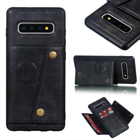 Samsung Galaxy S10 - Retro Smart Skal Med Kortfack Svart