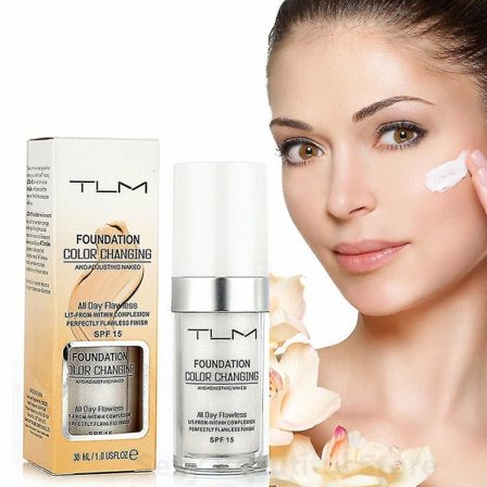 Tlm 30ml Fargeskiftende Foundation Makeup 2PCS