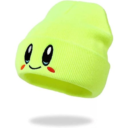 Håndlaget - Kirby Beanie Voksenstørrelse Anime Hat Tilbehør Kawaii, med pent brodert mønster, Medium