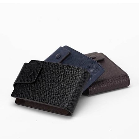 3-pak Kreditkortholder, Lille Pung i Slankt Læder, Pung til Kort, Lommeformat Visitkortetui med Spænde til Kvinder