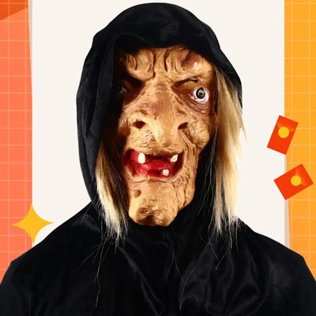 Cosplay Läskig Gammal Häxa Mask Latex Med Hår Clown Häxa Latex Helansiktsmasker Med En Hatt Halloween Maskeradfest Kostym Pro