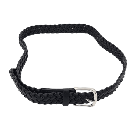 Complement Flätat Bälte I Imitationsläder, 3 Cm Skärp Dam Svart S