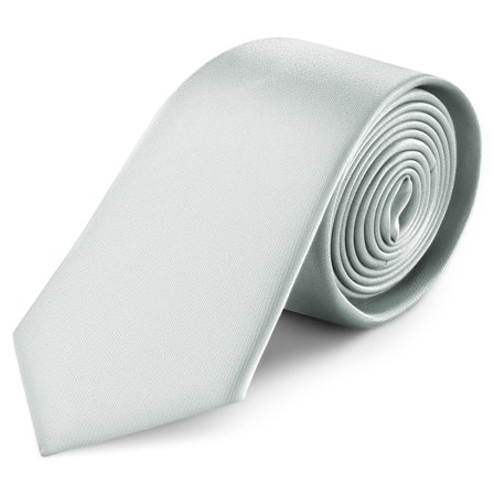 8 cm Silver-tone Satin Tie for Men - Solid color neckties