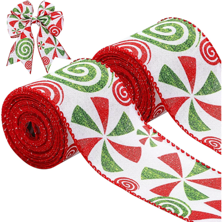 2-pack 6 Yards Julgrans Peppermintband