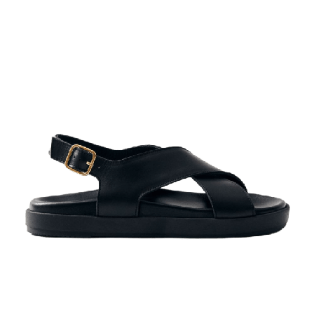 Alohas Nico Black Leather Sandals Sandaler Dam Svart 36