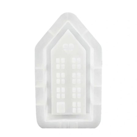 Hus Ljusstake Silikonform DIY Handgjorda Fönsterhus Gips Betong Harts Ljusstake Hantverks Gjutformar L