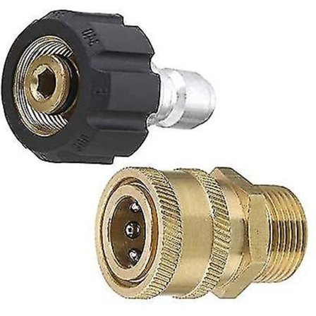 Trykkvaskerskoblingsadapter, hurtigkoblingssett, 3/8 til M22-14 hann/hunn gjenger