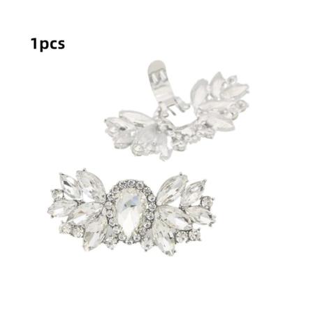 1 stk Skoclips Skinnende dekorative klips HVID white