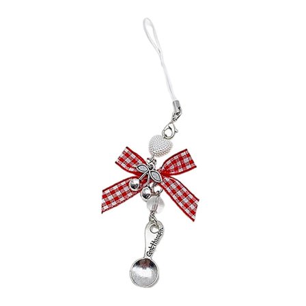 Søt Sløyfeknute Telefonkjede Ornament Jordbær Mobiltelefonanheng Telefon Snørestropp Veske Sjarm for Motebevisste Personer