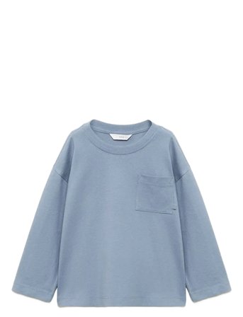 Pocket Cotton T-Shirt Blue Mango