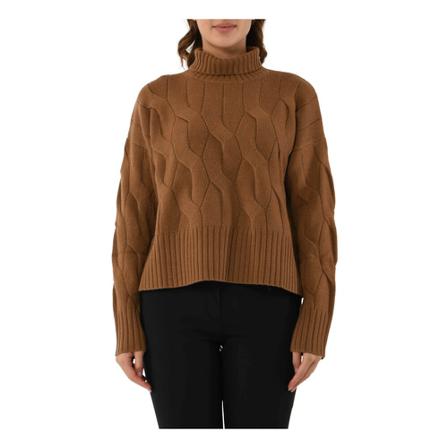 Max Mara Studio, Turtlenecks Bruin, Dames, Maat:L