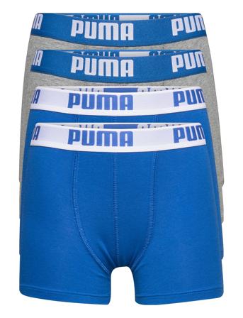 Puma Boys Basic Boxer 4P Ecom Night & Underwear Underwear Underpants Blå PUMA