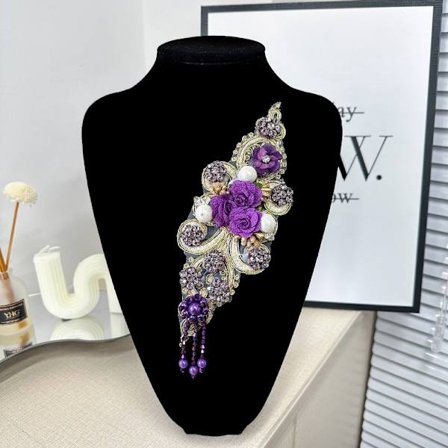 Färgglada broderade tyglappar med blomma klistermärke 8 8