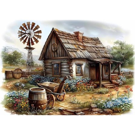 Landskabs Diamant Kunst Sæt til Voksne, Diamant Maleri Prik Sæt til Begyndere, Land DIY Runde Fuld Diamant Malerier til Boligindretning Gaver