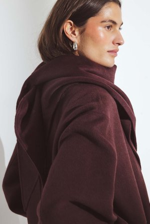 NA-KD Foulard triangulaire en laine mélangée - Écharpes & Foulards - Bordeaux - One Size