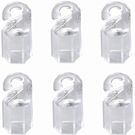 Et sæt med 6 persiennekroge – transparente roterende stangskjulte kroge til persienner