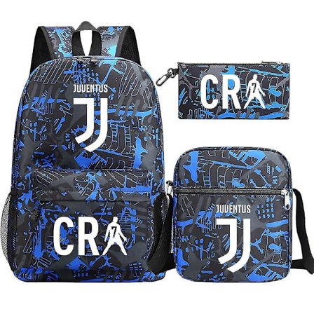 Cr7 Mode Skoletasker til Teenage Drenge, Drenge, Børn og Studerende Laptop Rygsække Tre-delt Sæt
