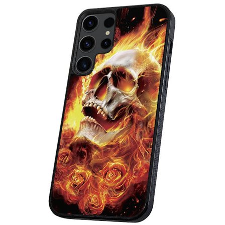 Samsung Galaxy S23 Ultra - Cover/Mobilcover Burning Skull