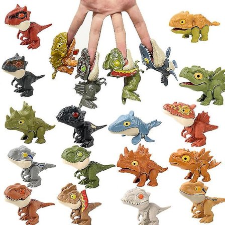 Mini-toimintahahmot Sormia purevat lelut Jurassic Dinosaur Park -reppu Riipus Snap Squad T-rex Dino Bite Hand Lapset Pojat