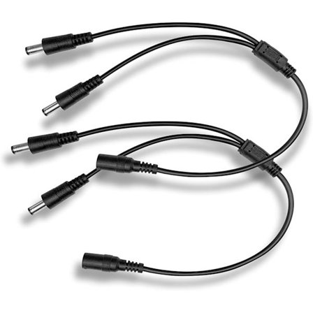 DC-virtajakokaapeli - 2 kpl, musta, 1 naaras - 2 uros 5,5 mm * 2,1 mm teholähtöadapterijohto CCTV-valvontakameroille, LED-nauhavaloille ja muille