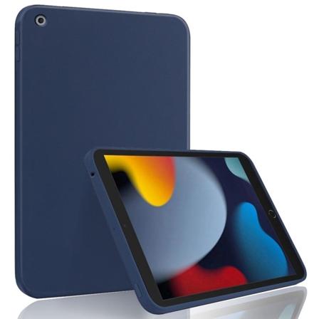 iPad 10.2 (2021)/(2020)/(2019) Soft Liquid Silicone Bumper Slim Fit stødsikkert Protective Phone Case - Mørkeblå Blue