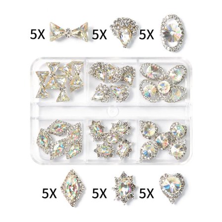 Planet Nail Art Charm Båge/Hjärta Forma Naglar Rhinestone Ädelsten Kristall, 3D Nagelkonst Dekoration Metall Naglar Naglar Nagelkonst Smycken 13