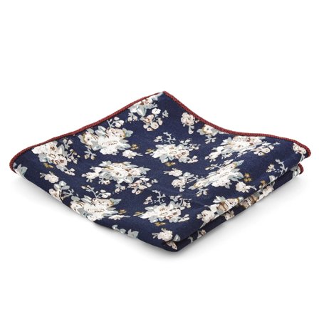 Pañuelo de bolsillo de flores en azul y blanco para hombres - Pañuelos de bolsillo estampados