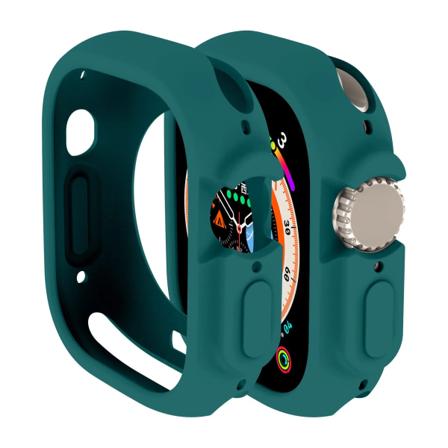 Cover För Apple Watch ultra 2 49mm 44mm 40mm 45mm 41mm 42mm 38 Tillbehör Silikon Bumper Protector iWatch serie SE 4 3 6 7 8 9 dark green 49mm ultra-