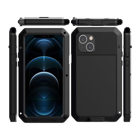 TG iPhone 14 - Robust 360-Graders Skyddande Aluminiumfodral HEAVY DUTY Svart
