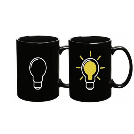 Magisk Farveskiftende Krus, Varmefølsom 330 ml Keramisk Kaffekop – Te-krus med Stor Kapacitet til Kontor, Hjem & Gaver