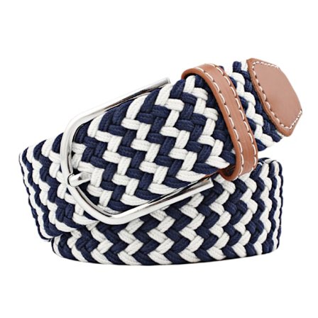 Elastiskt flätat bälte med spänne, vävd stretch i blandade färger