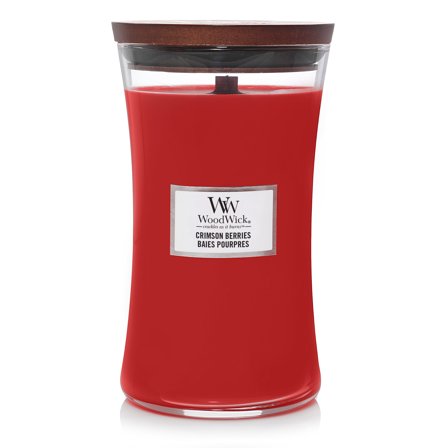 Woodwick Hourglass Candles Crimson Berries 609g - Candela Profumata
