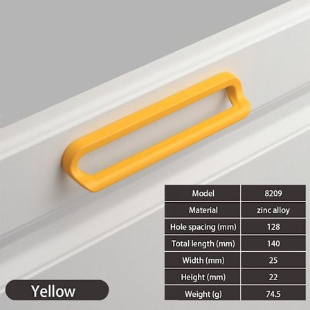 Skab Garderobe Dørgreb Møbelgreb GUL 128MM 128MM