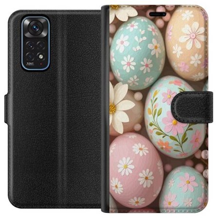 Kompatibelt Lommeboketui til Xiaomi Redmi Note 11 Pastellfargede påskeegg med håndmalte blomster og vårfølelse i en myk dekorativ sammensetning