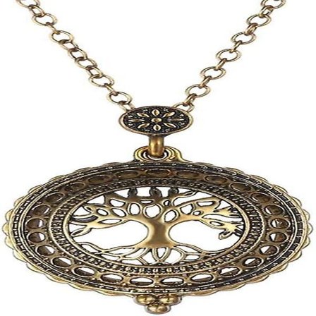 Förstoringsglashalsband Bronsfärgat hänge med skjutbart lock, 5x förstoring