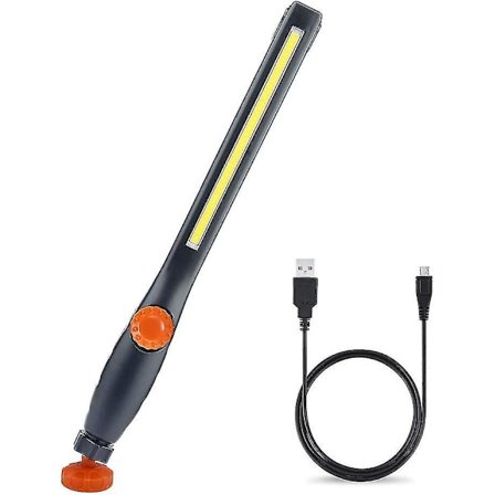 Genopladelig LED Arbejdslampe med Magnet og USB 360 Graders Sving, Genopladelig