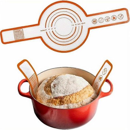 Silikon bakematte for nederlandsk ovn, brødløfter i silikon med lange håndtak, gjenbrukbart bakeutstyr for surdeigsbrød