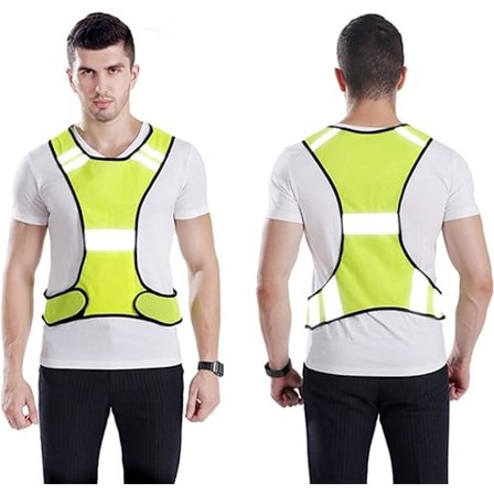 Reflekterende Vest, Høj Synlighed Justerbar Reflekterende Udstyr til Løb, Cykling og Jogging