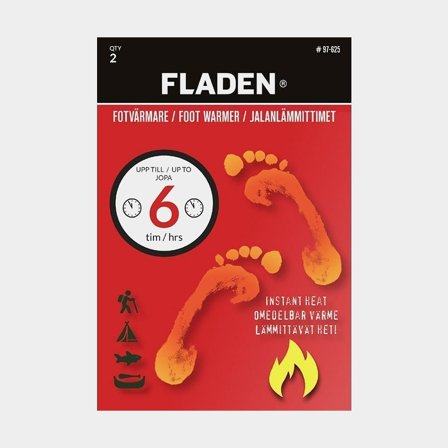 Fodvarmer Fladen, 2-pak, engangs, selvklæbende, holder op til 6 timer
