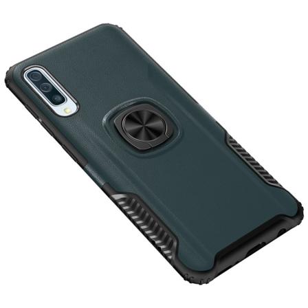 Samsung Galaxy A70 - Beskyttelsesdeksel med ringholder Petrol