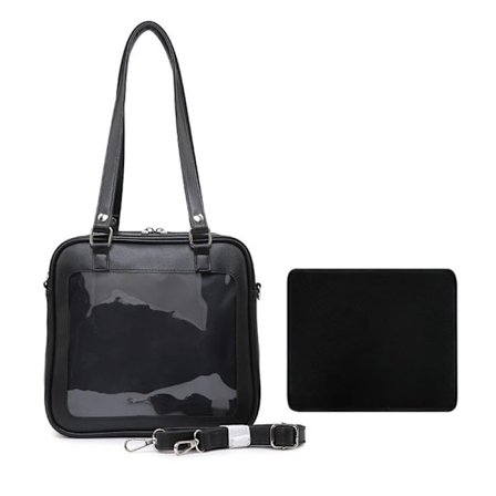 Mode Kvinnor Ita Ryggsäckar 2023 Trendig Casual Solid PU Japansk Stil Studenter Axelväskor Transparent DIY Bolso Mujer~01850