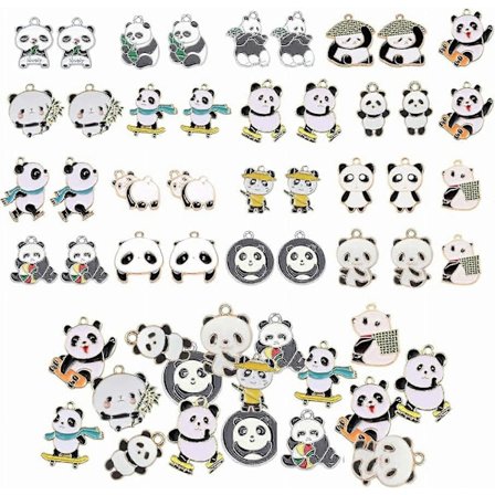 34 kpl Panda-koruja Emaliriipukset Eläin Panda-korut Seos Söpöt Koristeelliset Korut Korujen Valmistukseen