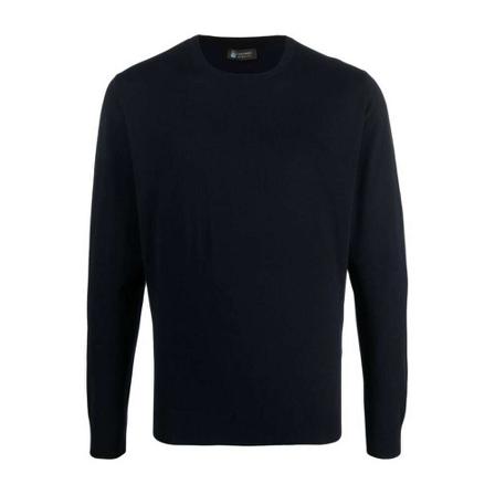 Colombo Round-neck Strik Blå, Herre Strik